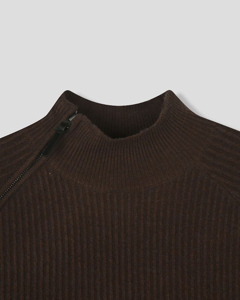 Niv Shoulder Zip-Up Regular Knit