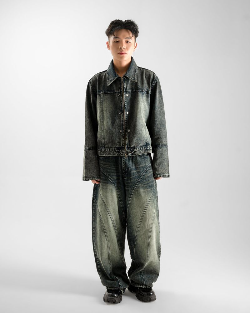 catha（カタ）の「 Line Up Snow Washed Baggy Jeans（Pants）」