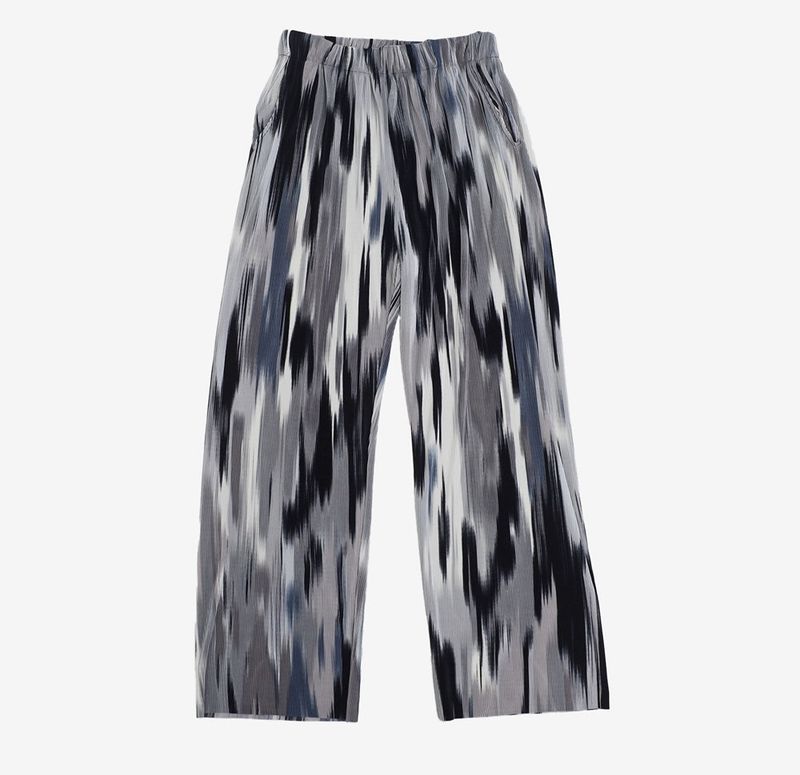 yellow-colored patterned pants