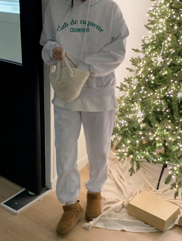SHOPPERLAND（ショッパーランド）の「Daily Lettering Hoodie + Jogger Pants Set (3color)（Setup）」