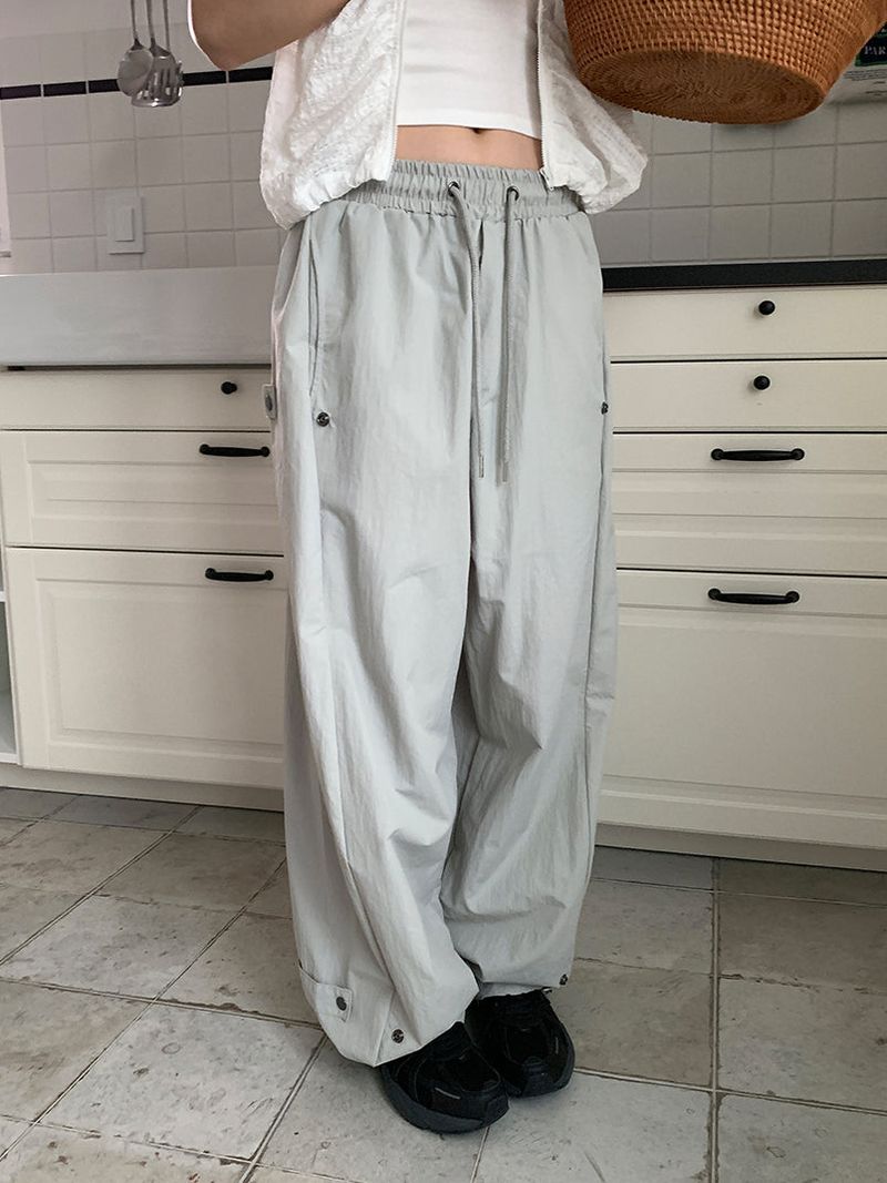 NYLON BIJO SNAP BUTTON PANTS (4C)