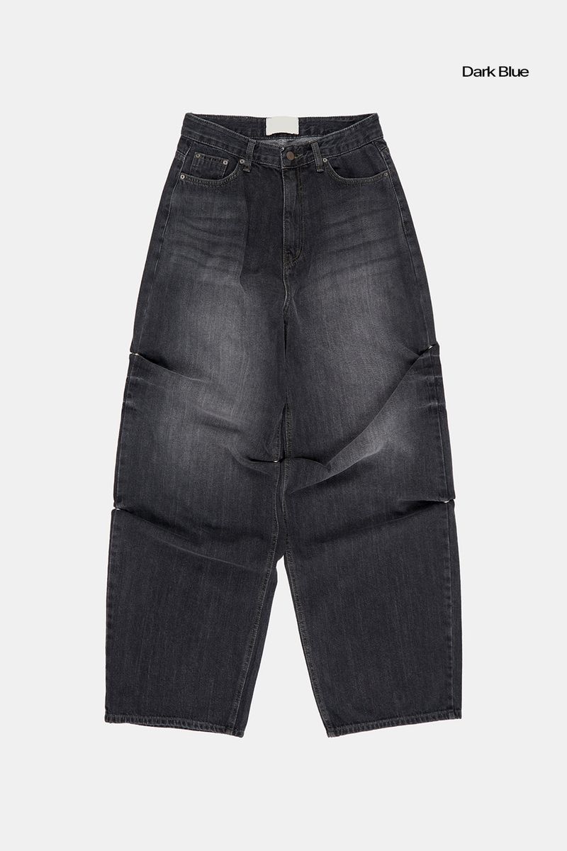 Milo snap wide denim pants