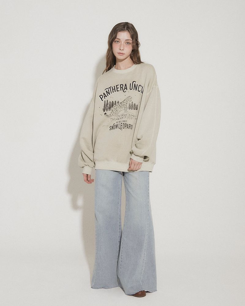 SNOW LEOPARD PRINT SWEATSHIRT [normal] [BEIGE]