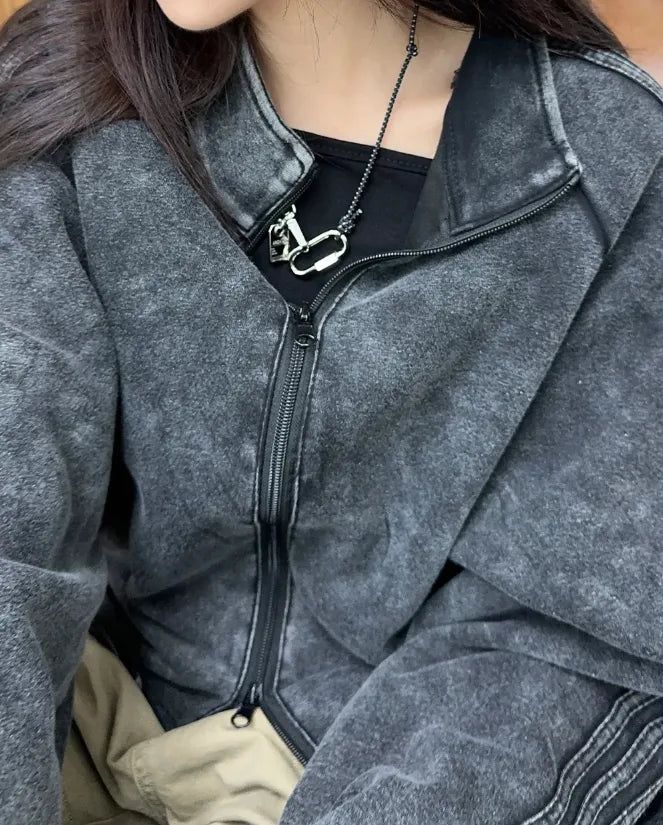 Lupe Track Pigment Zip-Up