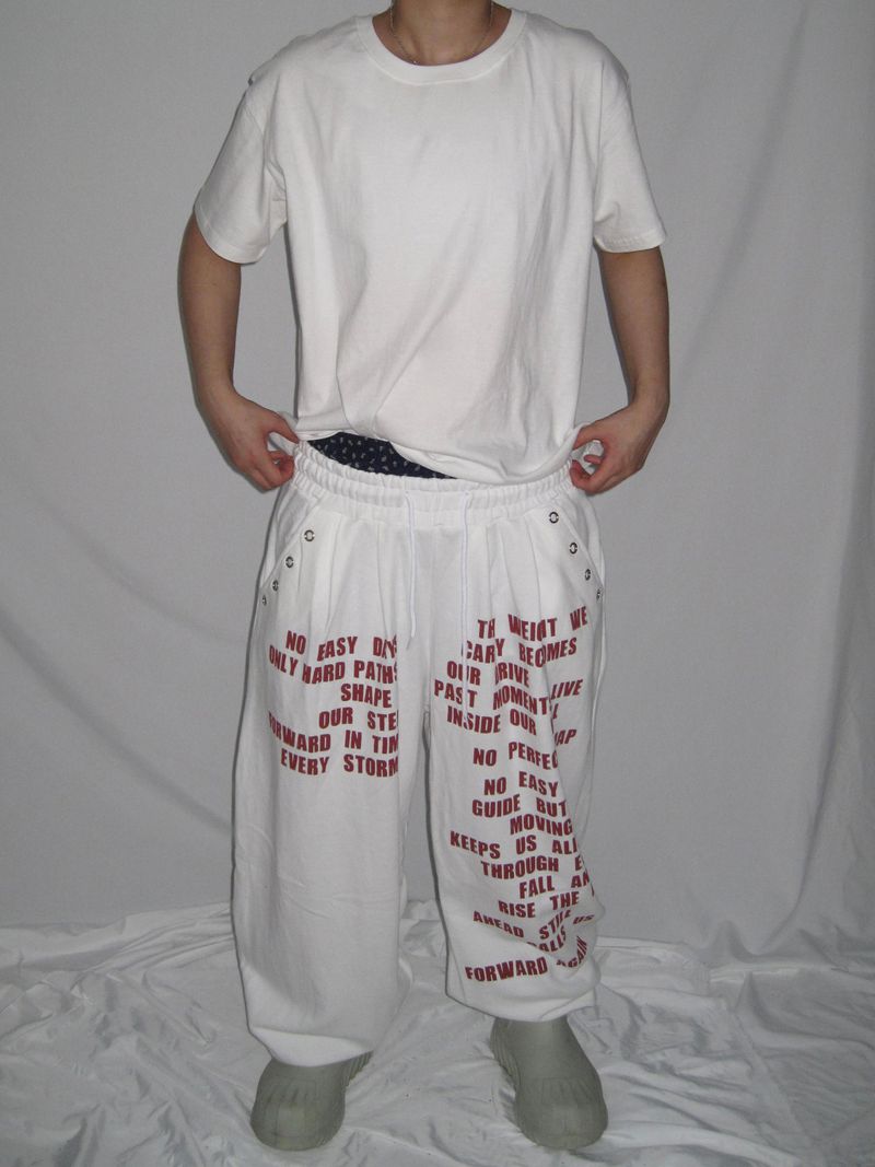 Lettering Eyelet Sweatpants(3c)