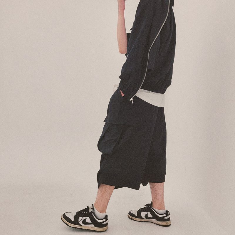 street shape capri shorts_black