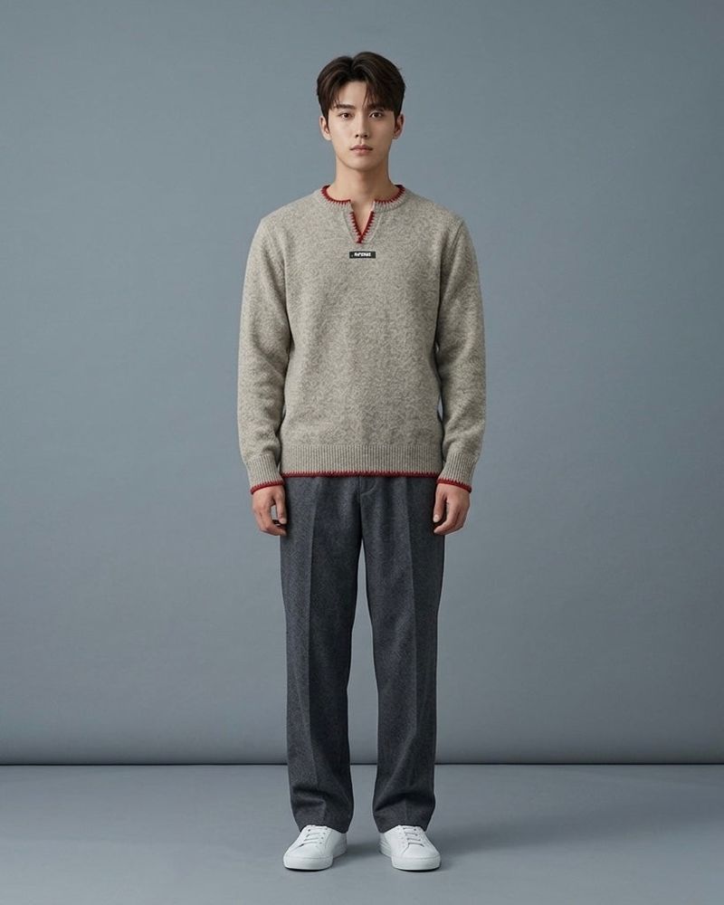 Beige Stitch Knit