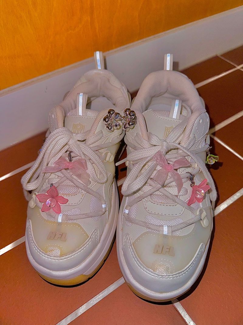 Flower ribbon custom shoes charms (2set)