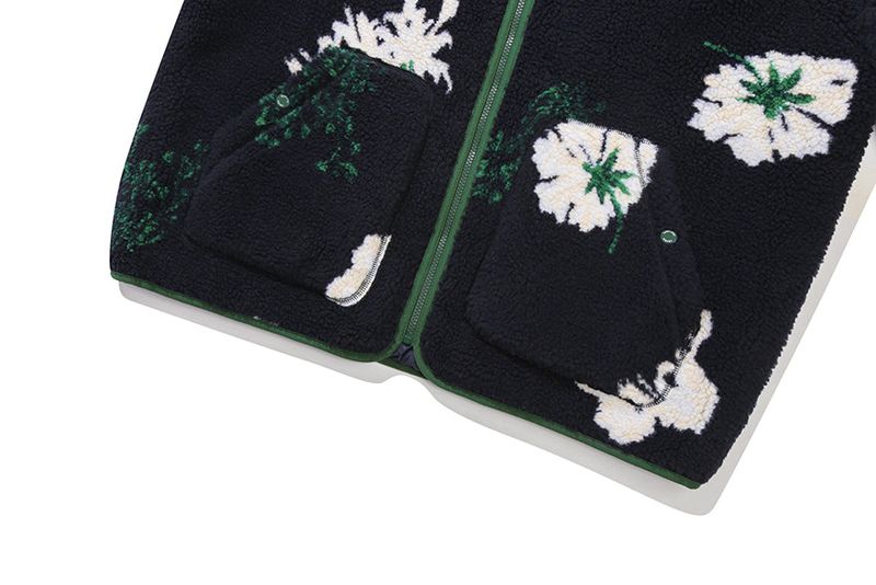 WILD FLOWER FLEECE JACKET_NAVY