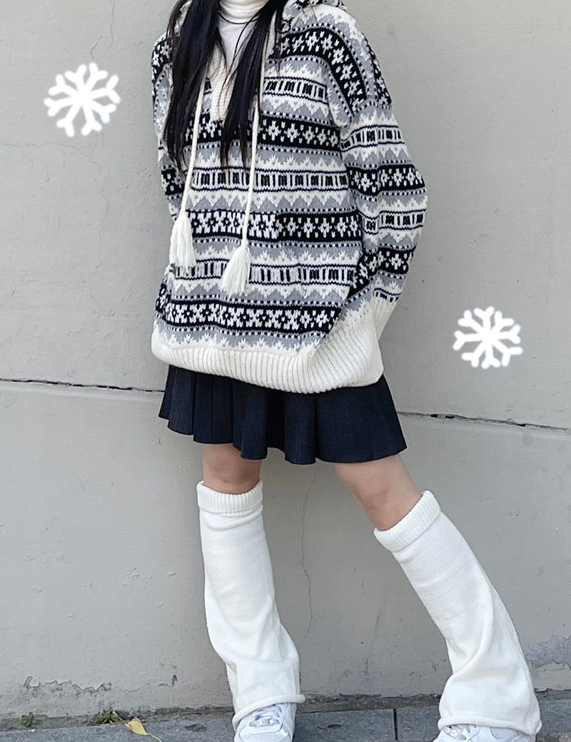 Igloo hooded long knitwear