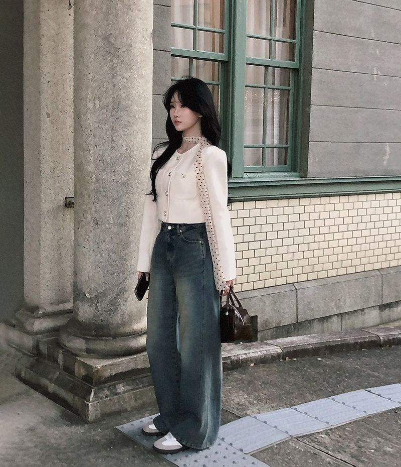 [Bellide made] momochi pocket tweed jacket