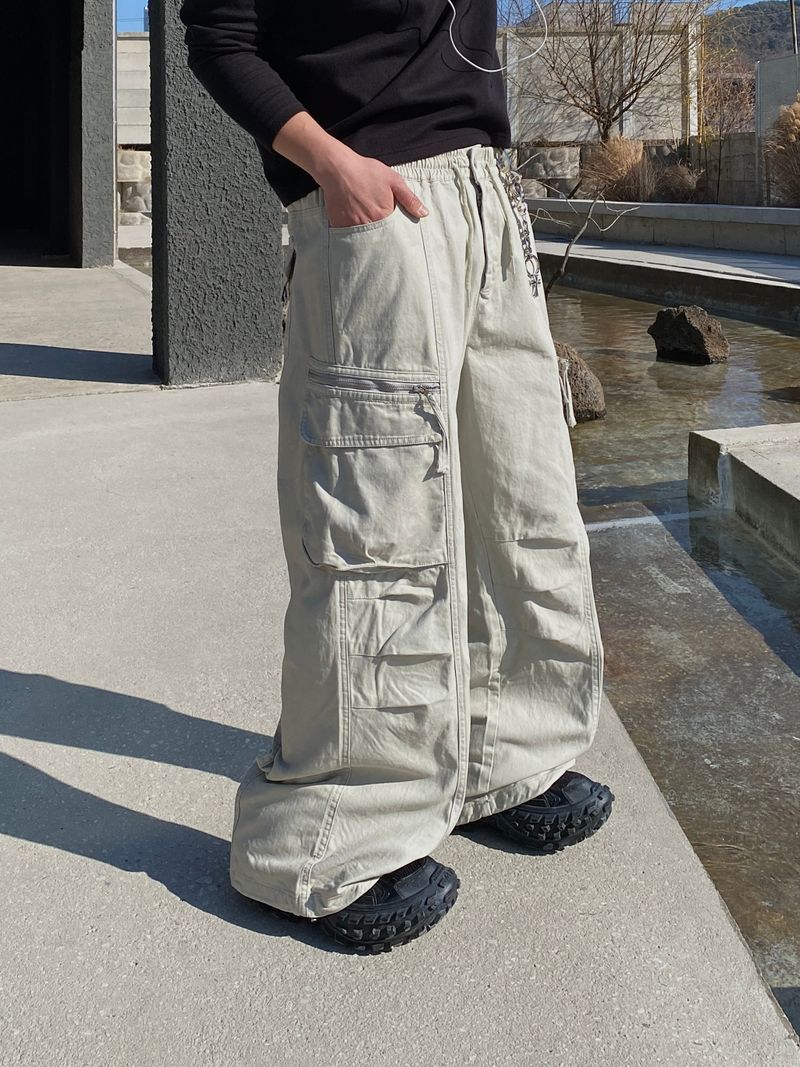 Diagonal Cachion Cotton Pants 3C