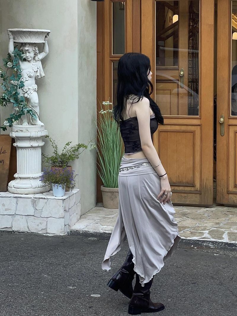 Bella Shirring Unbalance Skirt