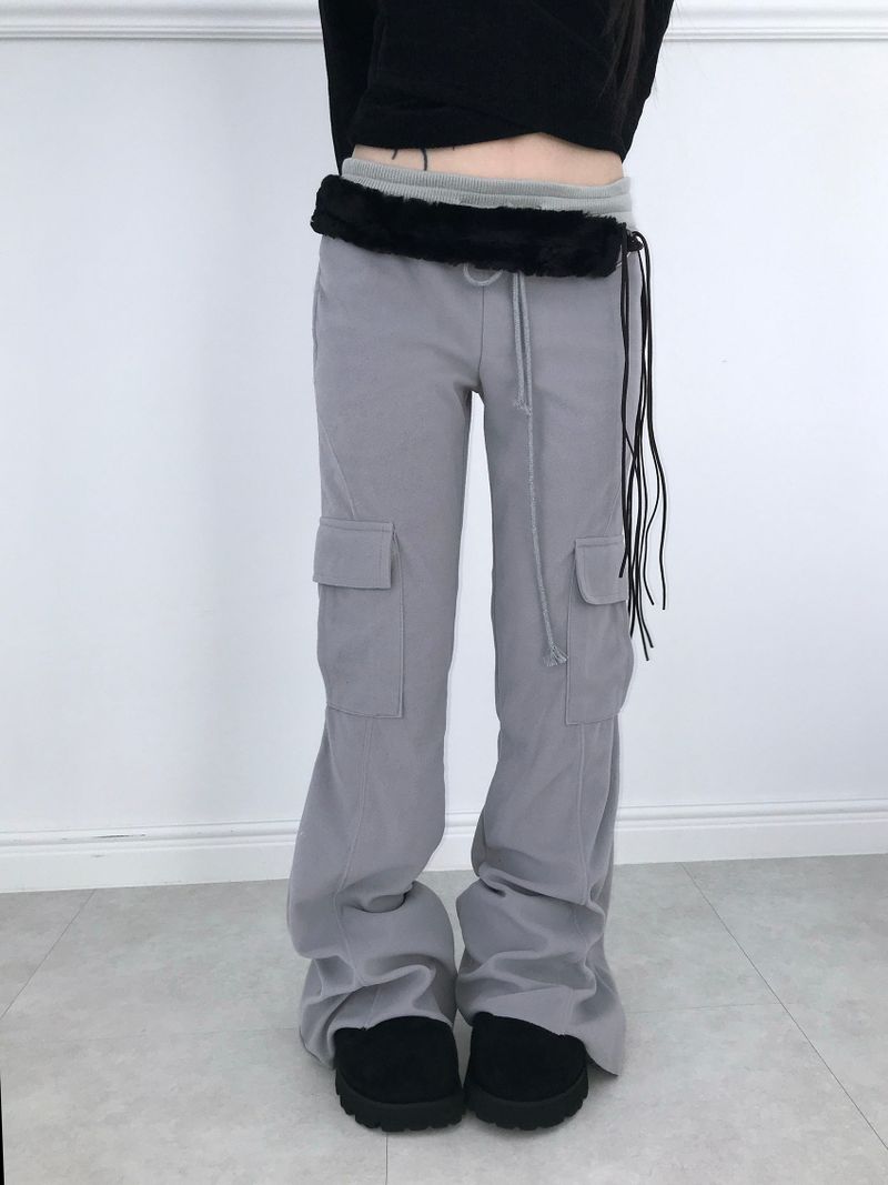 baby cargo fur bootcut pt(2color)