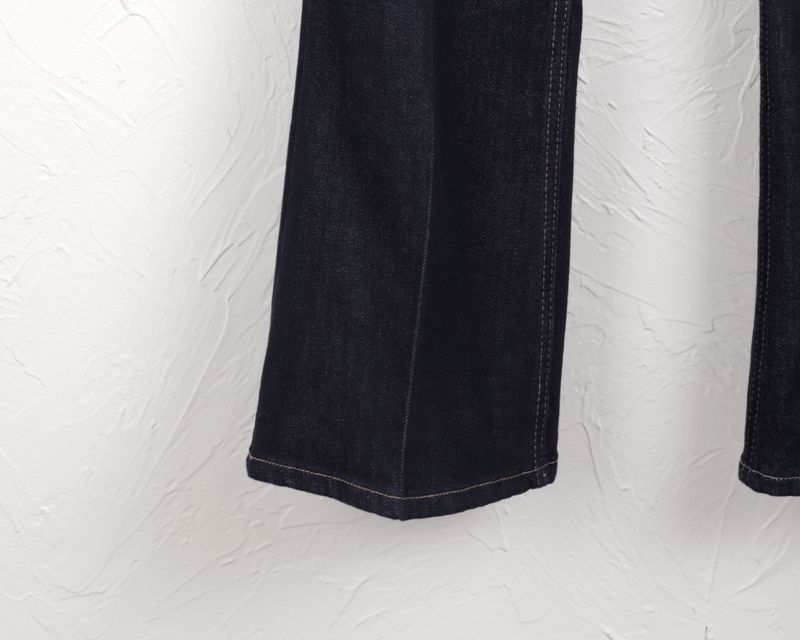 [3color] Libby stitched leg loom bootcut raw denim pants