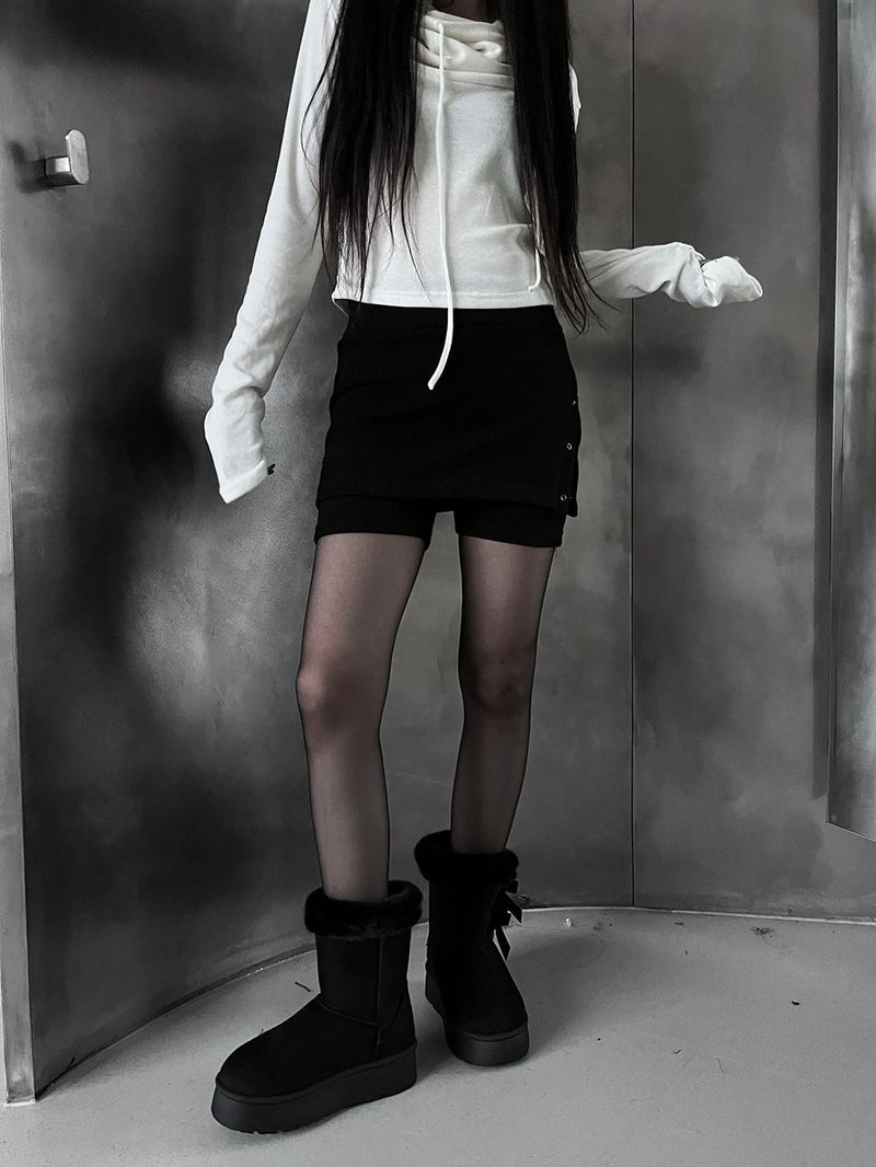 knit eyelet skirt pants (2color)