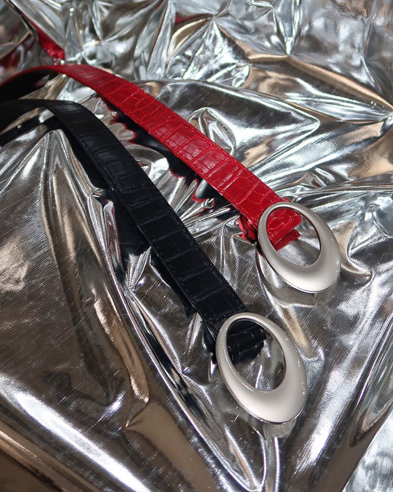 Circle Point Leather Belt