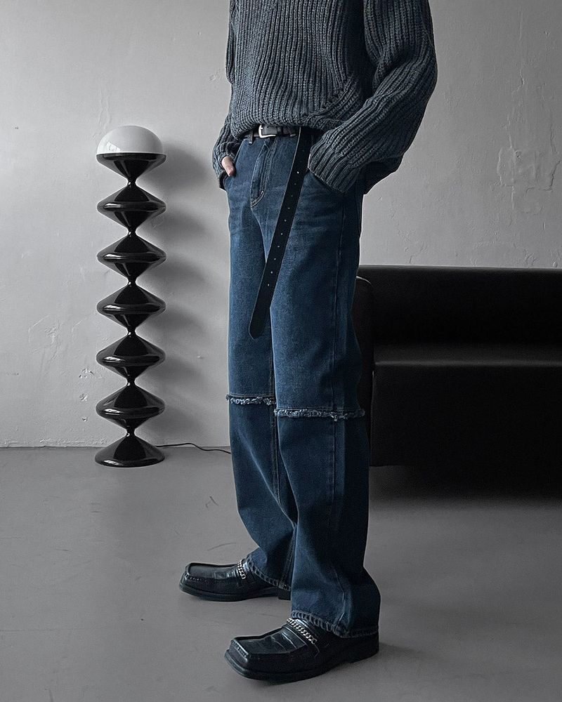 LR9316 Knee incision denim (S ~ L)