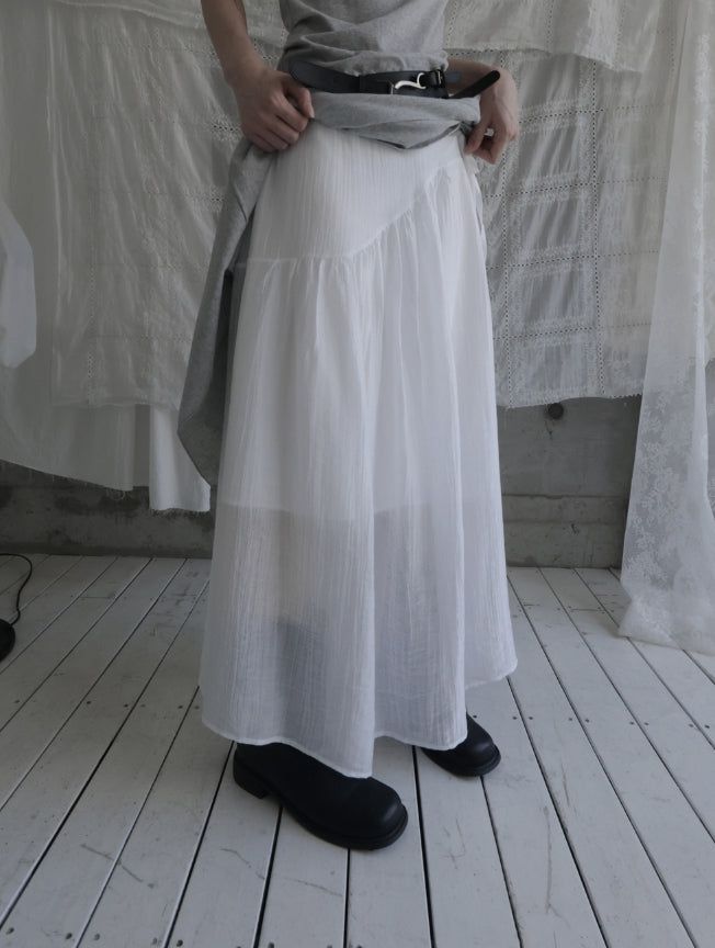 mnem（ムネム）の「Sella Shirred Flare Long Skirt（Skirts）」