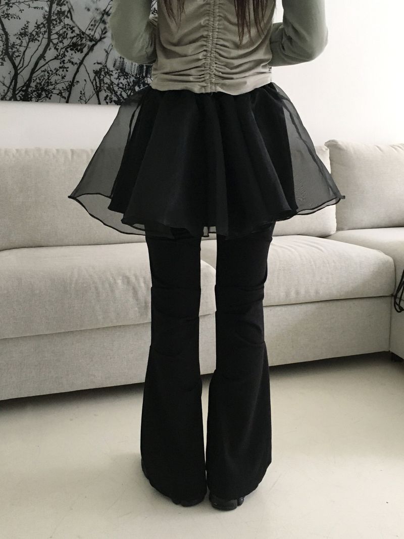 Weil organza layered flare miniskirt