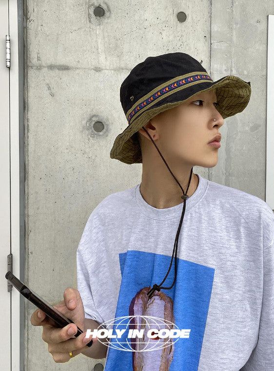 No.9593 triangle safari bucket HAT (5color)