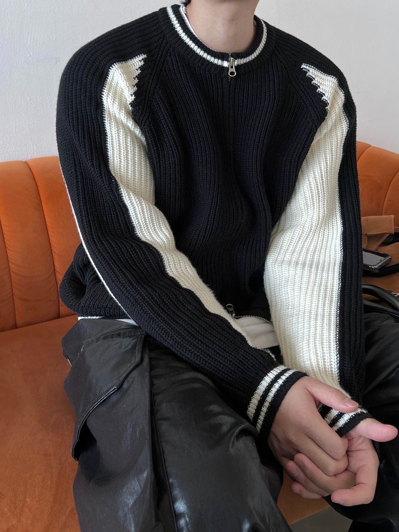 DISCERNMENT（ディサーンメント）の「Nordi varsity knit zip-up 4C（Tops）」