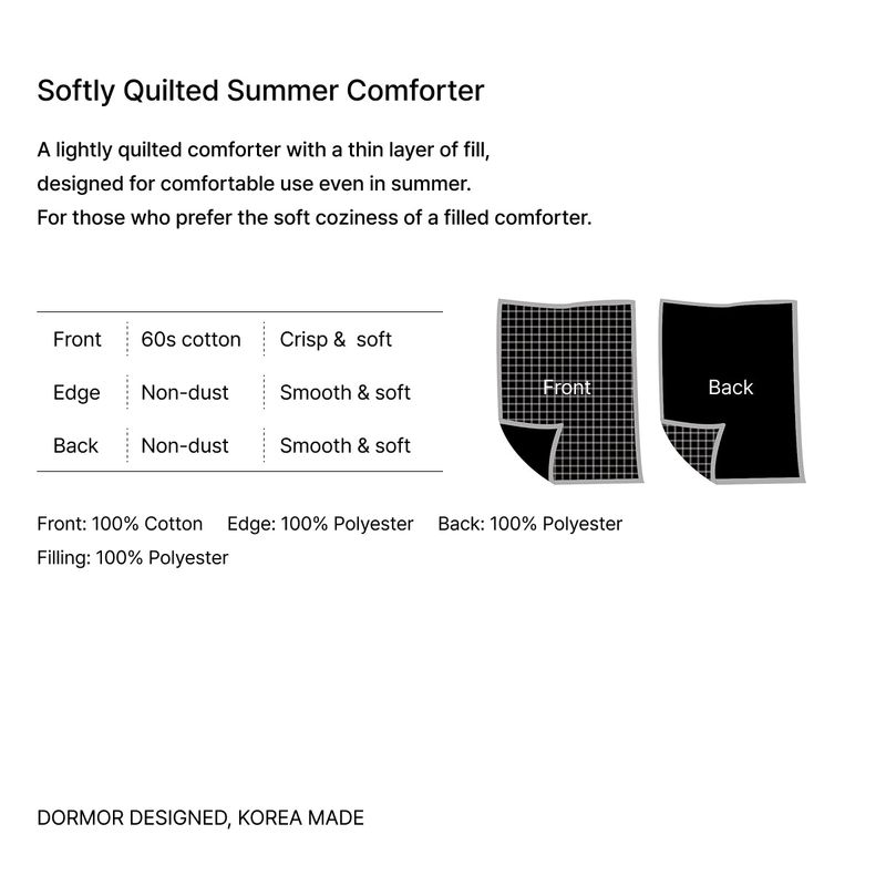 Borderline Pattern Reversible Summer Comforter - Black Double Check - SS size