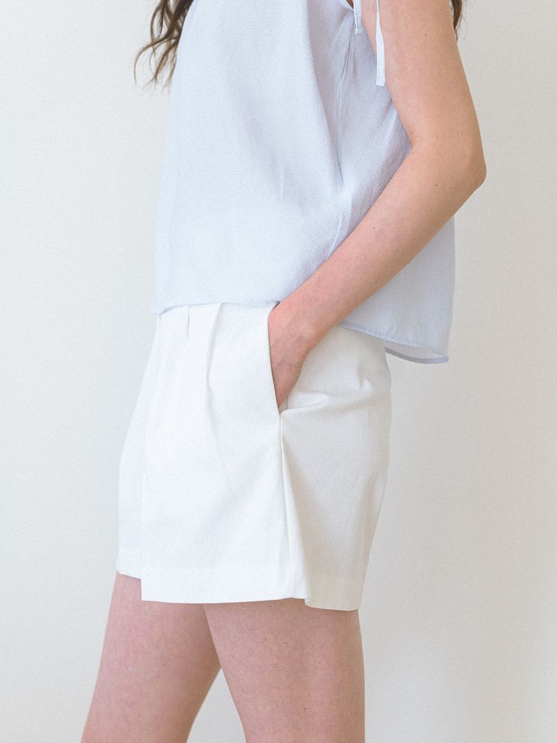 Sun Pin-tuck Shorts - Ivory