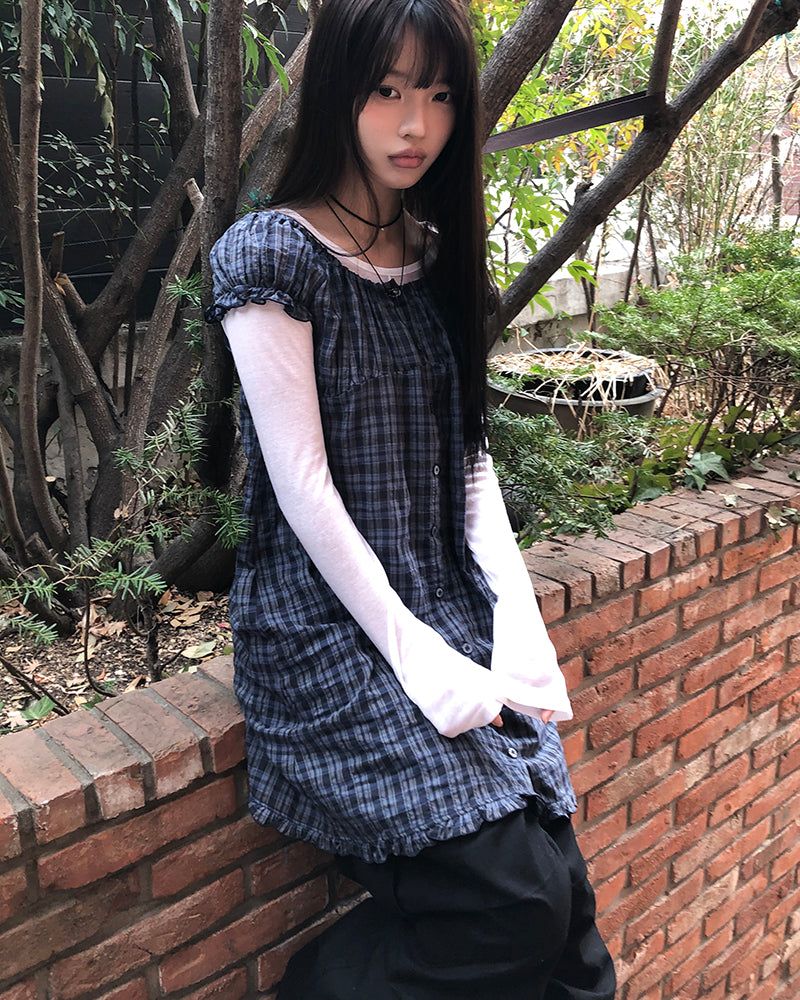 WONDER WONDER（ワンダーワンダー）の「 モエルチェックレイヤードミニドレス（ワンピース/ドレス）」