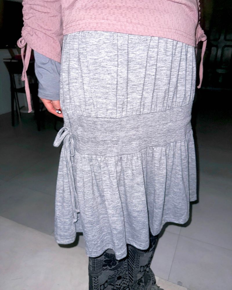 douchidouchi（ドウチドウチ）の「(2color) Shirring Drawstring Flare Midi Skirt（Skirts）」