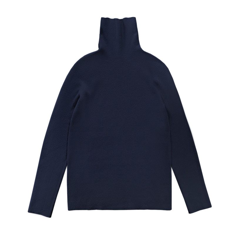 mellotory（メロートリー）の「HIGH-NECK KNIT TOP (Navy)（Tops）」