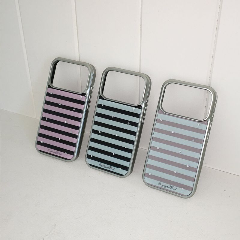 stripe epoxy bumper case [mint brown]