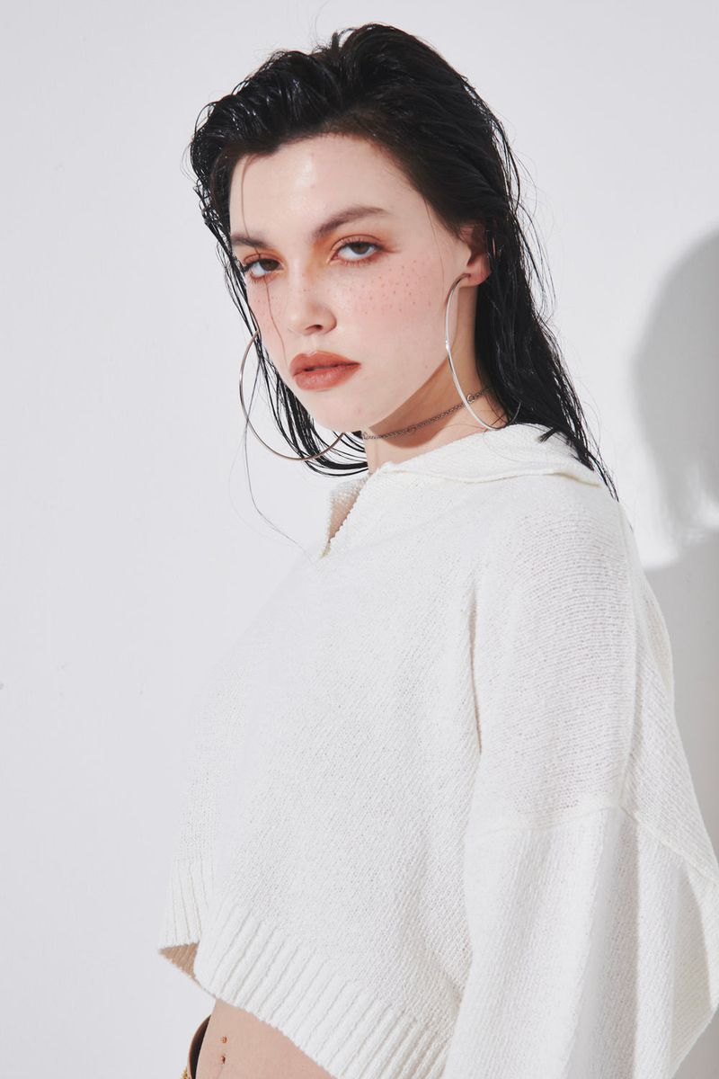 ORGANIC COTTN COLLAR KNIT