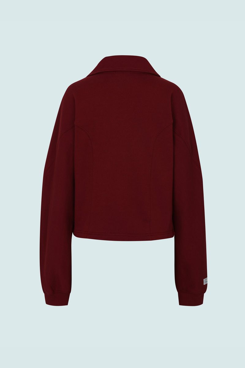 ROUND TWO WAY COLLAR ZIP (WINE RED)