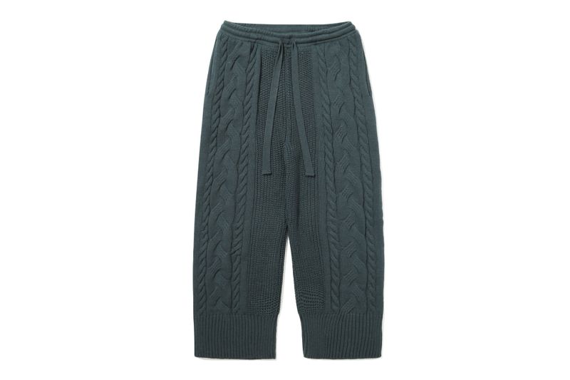 CABLE KNIT WIDE PANTS