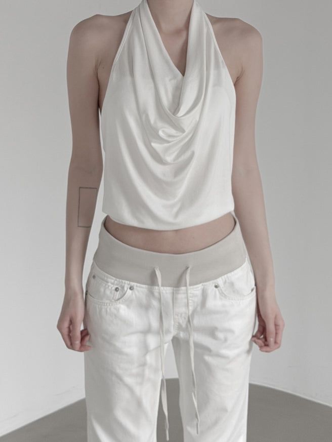 mnem（ムネム）の「Braided Backless Cowl Neck Halter Padded Top（Tops）」