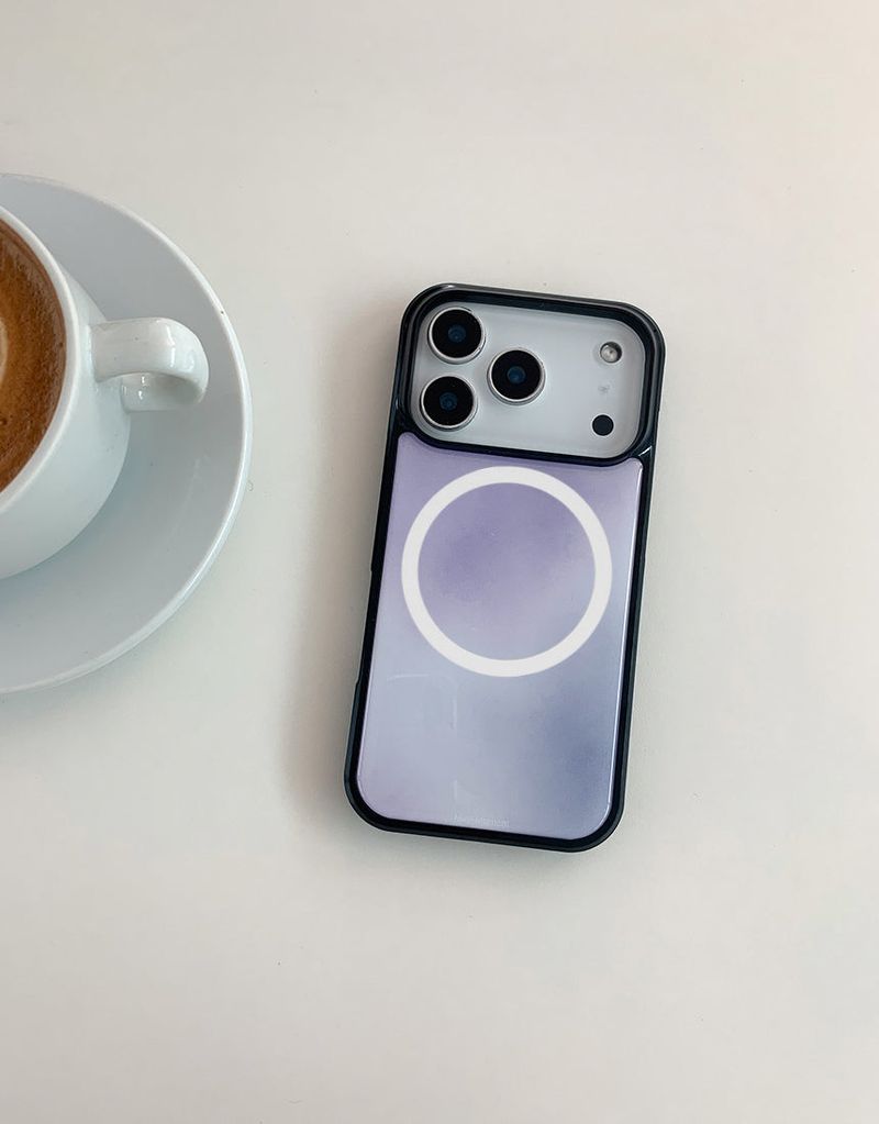  [MADE]ミスティラベンダー ブラック エポキシ MagSafeバンパー iPhoneケース