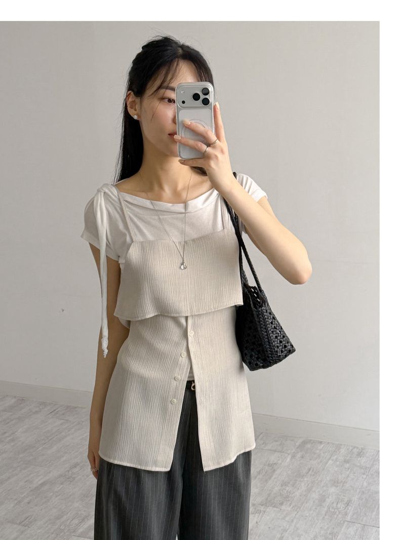 INCHANT ME(インチャントミー)の「Attention Pleated Layered Bustier(Tops)」