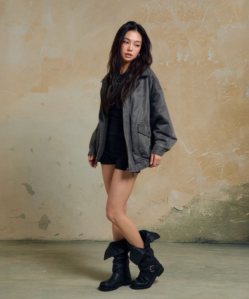 CALLOUT WASHED JACKET / GRAY