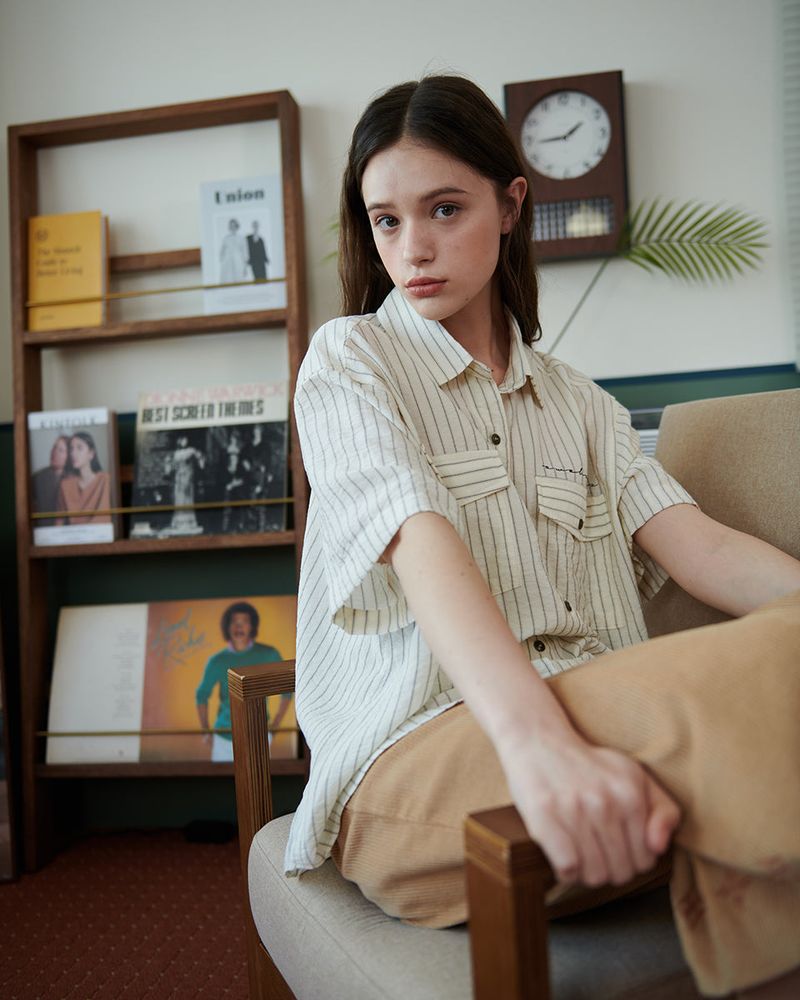 STRIPE POCKET SHIRT [IVORY]