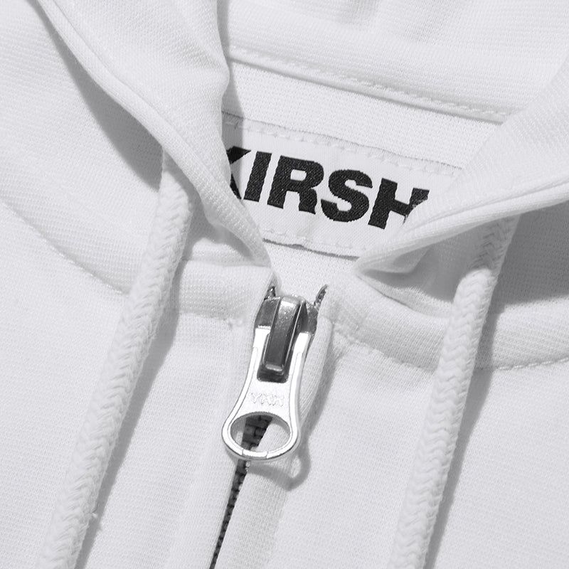 WITTY BUNNY SPLIT GRAPHIC CROP HOODIE ZIP UP [WHITE]
