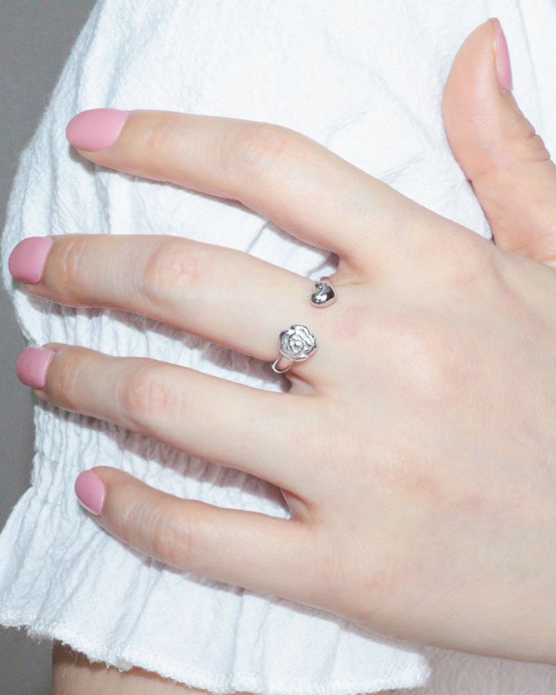 [MADE] lovely rose. rose heart open ring