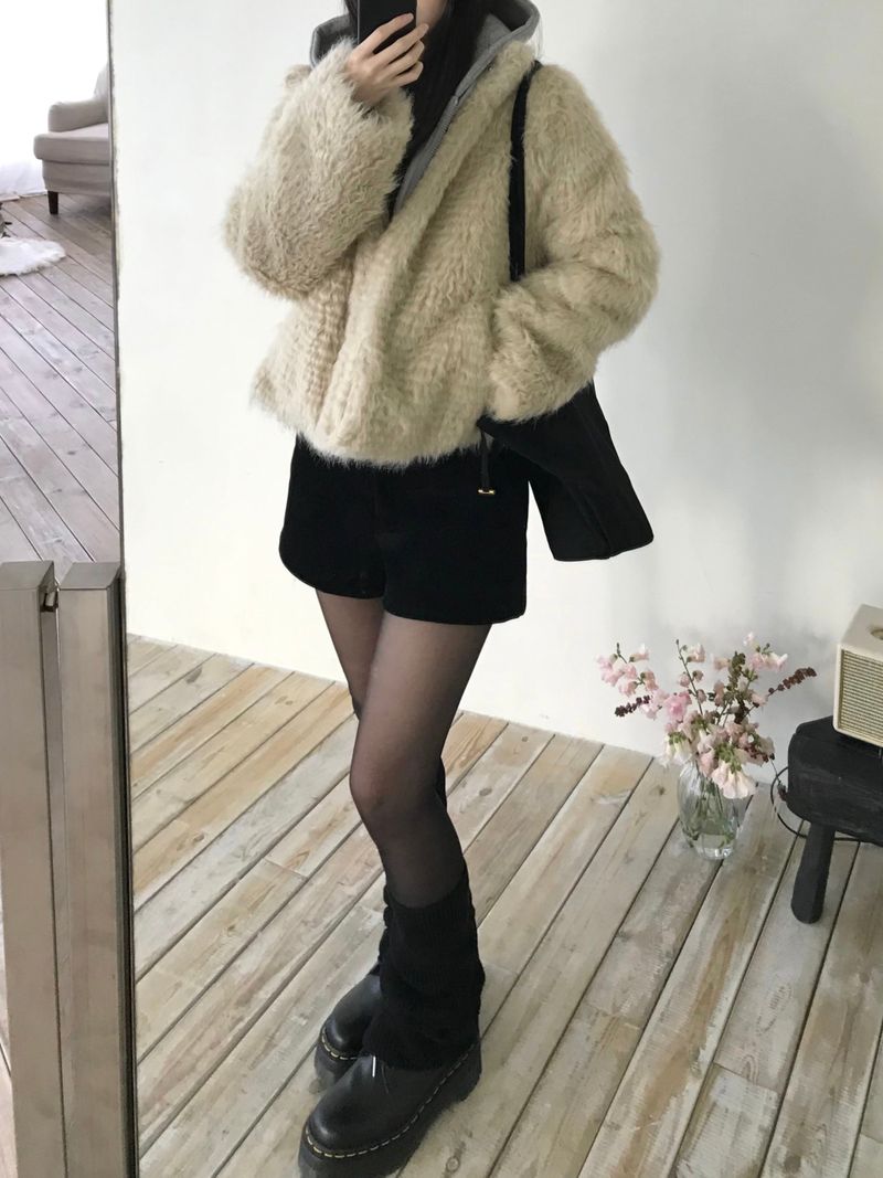 Perry High-Neck Fur Jacket (one color)