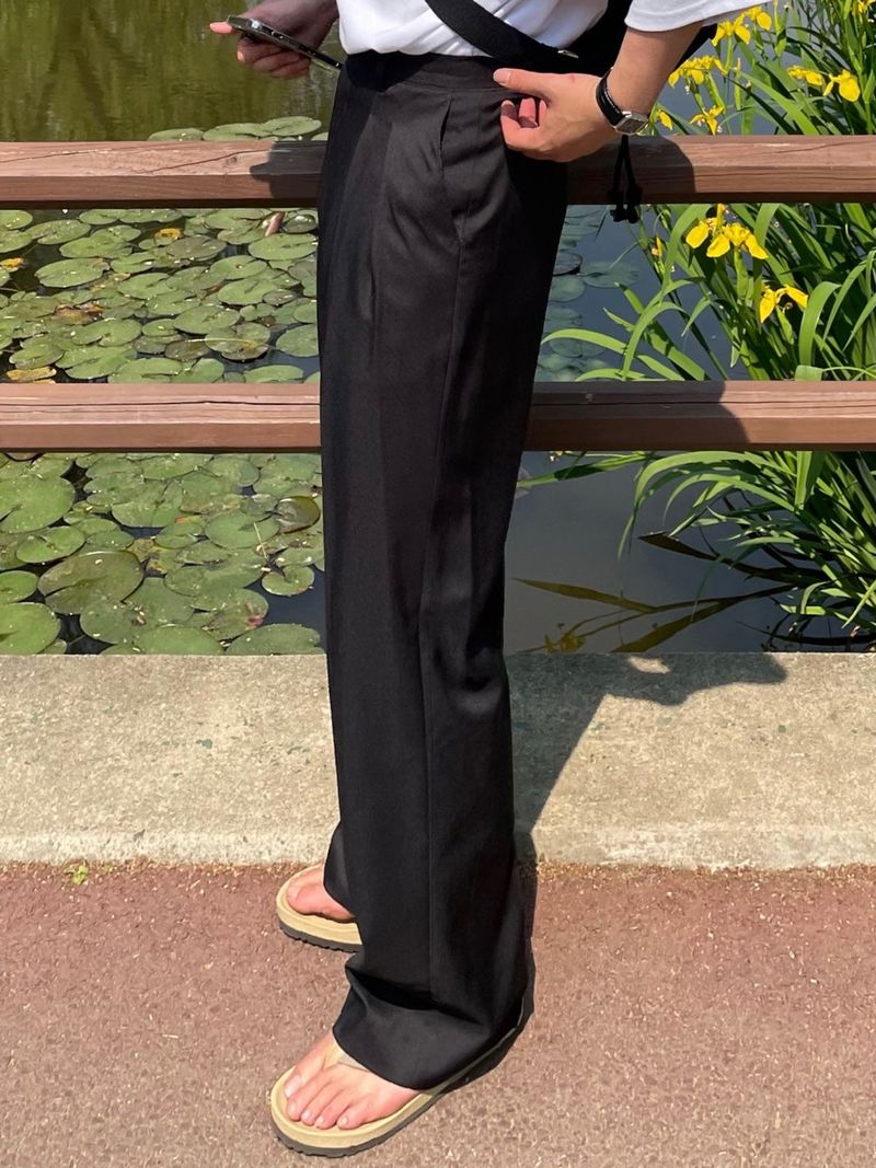  MINE MINMAL TWO TUCK WIDE SLACKS(3COLOR)
