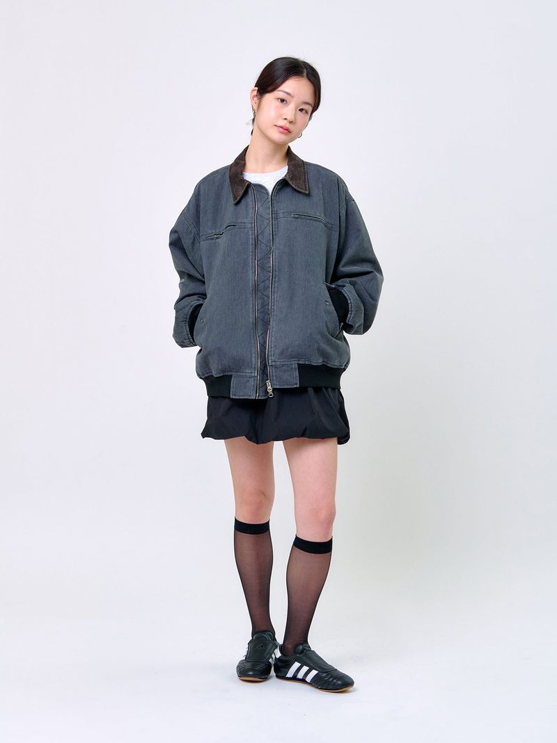 WASHED STITCH BLOUSON_Grey