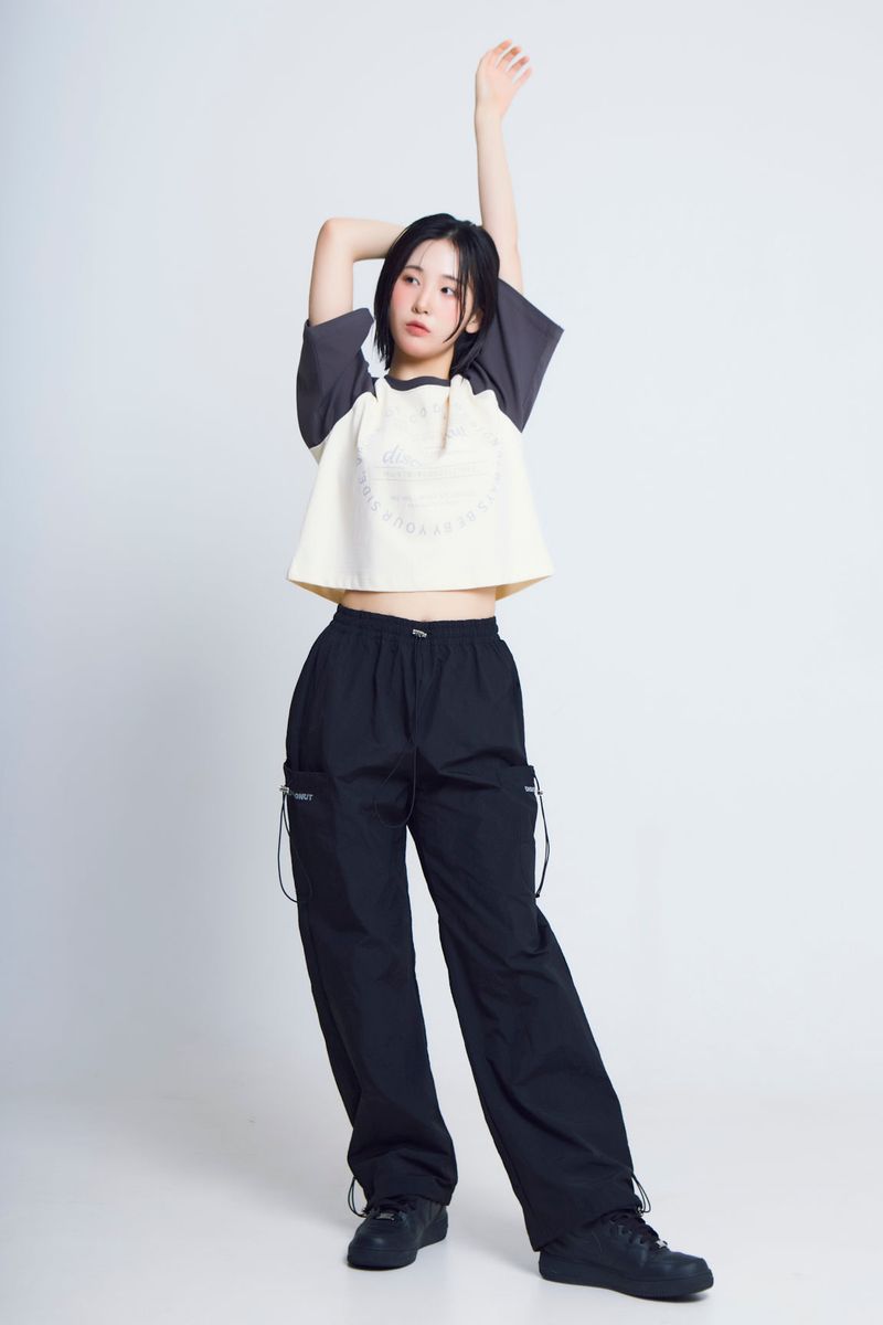 circle print raglan ½T-shirts_charcoal/ivory