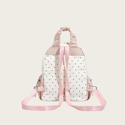 Ribbon Polka Dot Canvas Backpack – Cute College & Commuter Bag