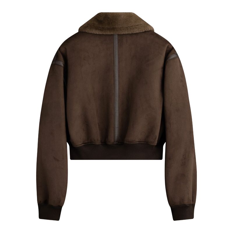 Crop Neck Buckle Suede Jumper Mustang
