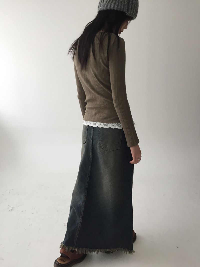 Denim maxi surgical long sk