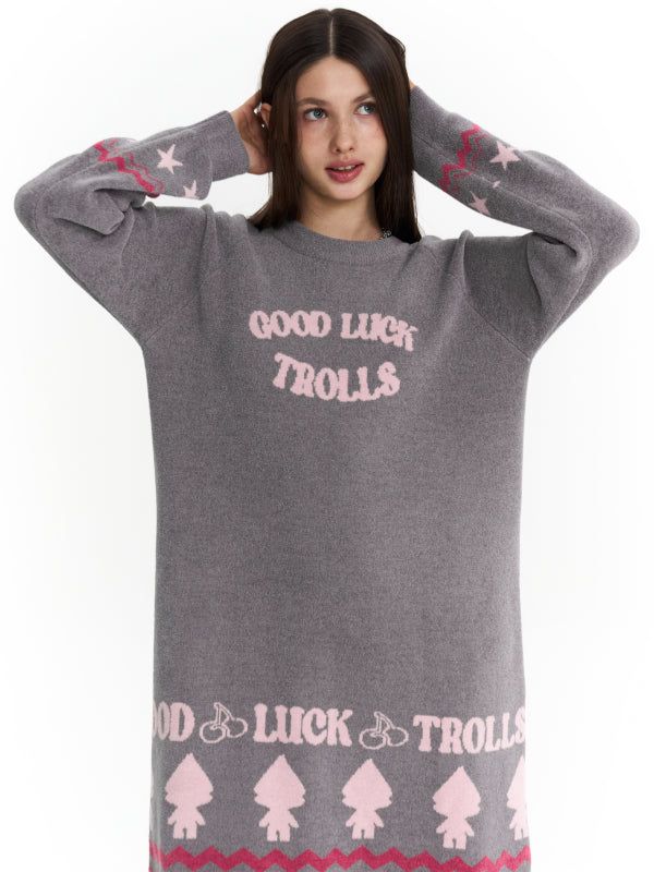 KIRSH（キルシー）の「TROLLS JACQUARD PAJAMA DRESS - MELANGE GRAY（Dresses）」